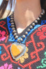 Hand Carved Bumblebee Jasper with Tibetan Silver  Necklace