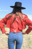 1980s Cherry Red Suede Leather Jacket medium