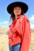 1980s Cherry Red Suede Leather Jacket medium