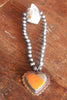 Hand Carved Bumblebee Jasper with Tibetan Silver  Necklace