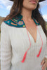 RARE vintage 1960s/1970s Hand Embroidered Gonzalo Bauer Gauzy Cotton Blouse