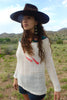 RARE vintage 1960s/1970s Hand Embroidered Gonzalo Bauer Gauzy Cotton Blouse