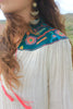 RARE vintage 1960s/1970s Hand Embroidered Gonzalo Bauer Gauzy Cotton Blouse