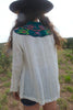 RARE vintage 1960s/1970s Hand Embroidered Gonzalo Bauer Gauzy Cotton Blouse