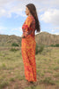 1970s Ramona Rull Batik Maxi Dress with hand embroidered mirrors
