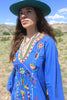 RARE "cosmic folk" 1970s hand embroidered egyptian maxi dress