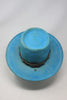 Size 7 1/8 Hand Dyed Turquoise Lone Hawk Hat with Vintage Navajo Sterling