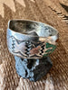 Signed Vintage Navajo Turquoise Inlay Cuff