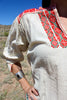 Vintage Mexican Chenteña Hand Embroidered Folk Art Blouse Circa 1960s