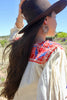 Vintage Mexican Chenteña Hand Embroidered Folk Art Blouse Circa 1960s
