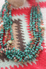Old Pawn Turquoise and Coral Zuni Five Strand Fetish Necklace
