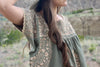 Large and Beautiful Sage Color~way Hand Embroidered Oaxacan Maxi Dress