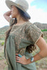 Large and Beautiful Sage Color~way Hand Embroidered Oaxacan Maxi Dress