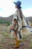 Vintage Handwoven Home Spun Natural Wool Poncho