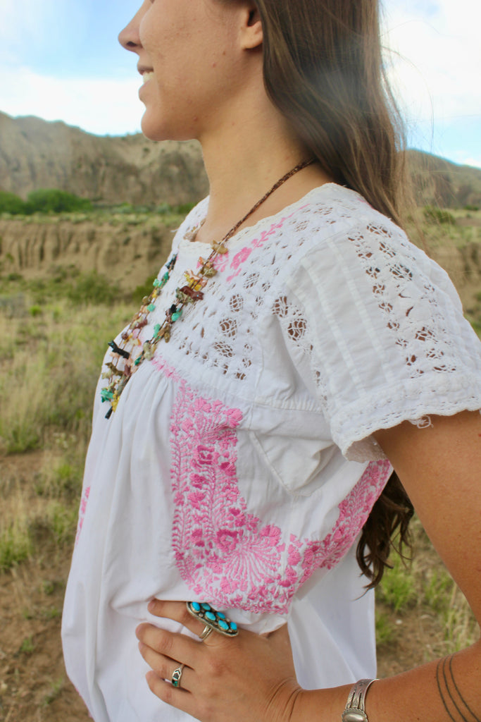 Rare Vintage Hand Embroidered Oaxacan Dress