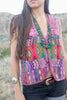 Vintage 1970s Ikat Hand Woven Hand Embroidered Guatemalan Vest