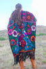 1970s "Cosmic Peacocks" Hand Woven Mexican Poncho