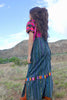 1970s Technicolor Guatemalan Huipil Maxi Dress