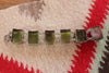 Rare 1920s Deco Mexican Jade and Sterling Bracelet Signed Statement Piece