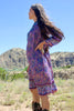 Rare 1970s Gauzy Indian Cotton Dress with Metallic thread