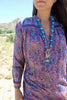 Rare 1970s Gauzy Indian Cotton Dress with Metallic thread