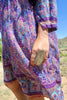 Rare 1970s Gauzy Indian Cotton Dress with Metallic thread