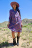 Rare 1970s Gauzy Indian Cotton Dress with Metallic thread