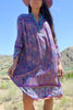 Rare 1970s Gauzy Indian Cotton Dress with Metallic thread