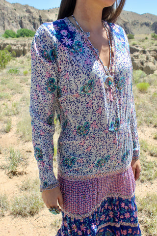Vintage Adini 1970s Indian Gauze Dress Large