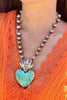 "Mi Corazon" Chrysocola Sacred Heart and Hand Tied African Beads