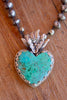 "Mi Corazon" Chrysocola Sacred Heart and Hand Tied African Beads