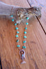 Signed Sterling Navajo Peyote Bird Pendant with Turquoise Nuggets and Heishi Beads