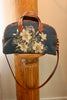 "Regal Lily" Hand Embroidered Antique Needlepoint One of A Kind Deerskin Honeywood Overnighter
