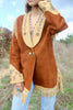 Handmade Deerskin Western Artisan Jacket Hand Drawn Flowers and Fringe