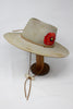 Ready to Ship Hand Embroidered  "Poppy"  Lone Hawk Hat 7 1/4