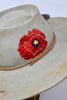 Ready to Ship Hand Embroidered  "Poppy"  Lone Hawk Hat 7 1/4