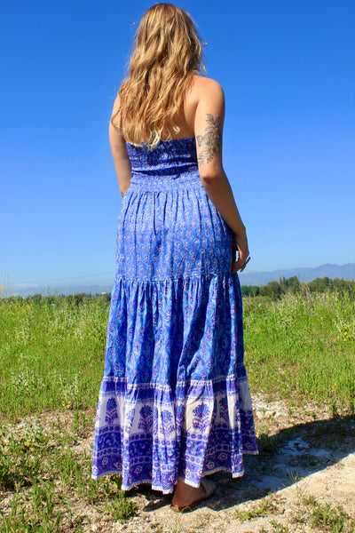 SALE Gauzy Indian Love My Sunshine Indian Hand Block Printed Maxi Dress