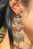 Extraordinary LONG Signed Zuni Needlepoint Coral Chandelier Earrings