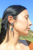 Navajo L James Signed Turquoise and Sterling Squash Blossom Earrings