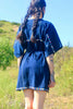Vintage One of A Kind Guatemalan Indigo Tunic Dress Hand Embroidered