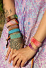 "Elevated Self-Love" Stormie Ombre Hand Beaded Rose Quartz on Deer Skin