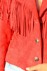 Classic Western Wear Vintage Pioneer Wear Fringe Red Suede Jacket