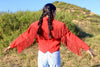 Classic Western Wear Vintage Pioneer Wear Fringe Red Suede Jacket