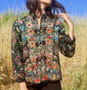 "The Chrysanthemum" RARE 1920s Hand Embroidered Silk Floral Jacket Robe