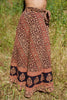 "Earth Spirit" 1970s Indian Block Print Maxi Wrap Skirt