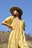 Vintage Sunshine Yellow Dress Ethnic Cotton Dress