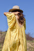Vintage Sunshine Yellow Dress Ethnic Cotton Dress