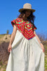 1970s One of A Kind Hand Embroidered San Mateo Huipil Dress