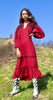 "Rosa Roja" Vintage Folk Handmade Hand Embroidered Mexican Dress