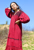 "Rosa Roja" Vintage Folk Handmade Hand Embroidered Mexican Dress